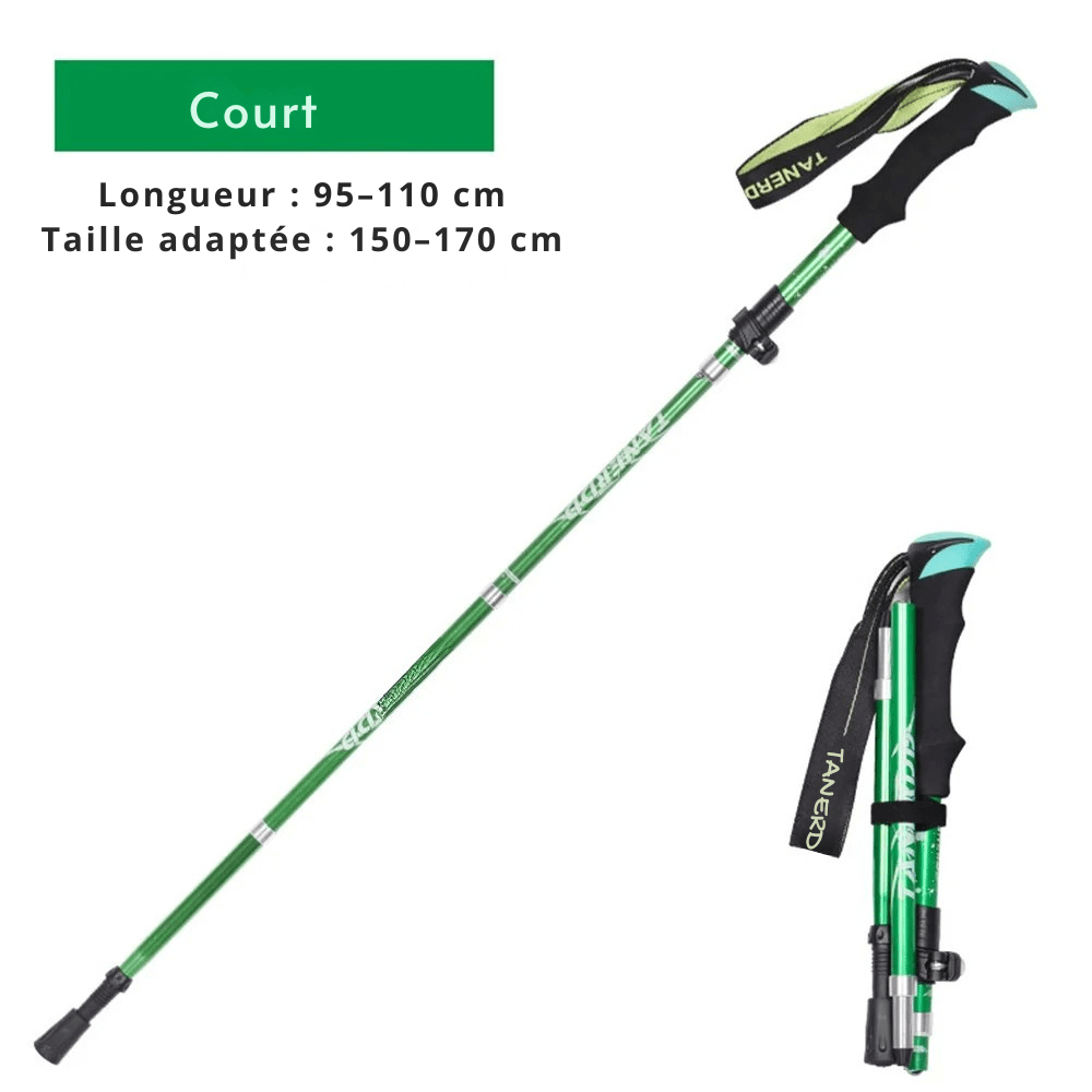 Bâton de randonnée pliable léger en aluminium - Montelac