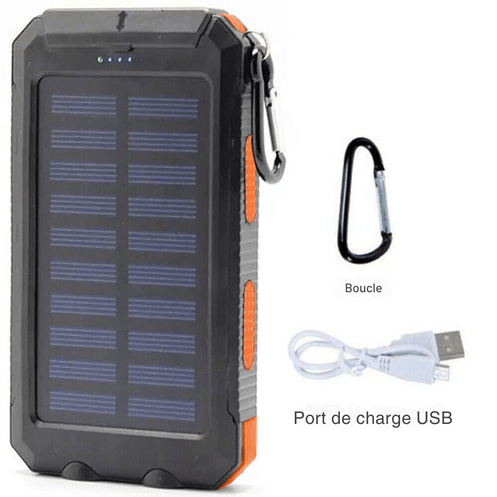 Batterie externe solaire étanche et antichoc 10 000 mAh | Montelac - Montelac
