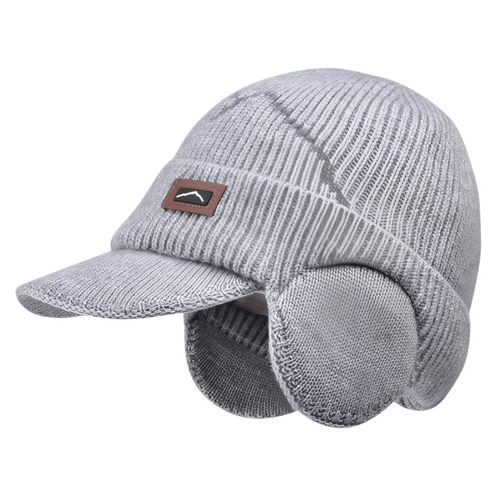 Bonnet d’hiver tricoté avec cache - oreilles et visière | Montelac - Montelac