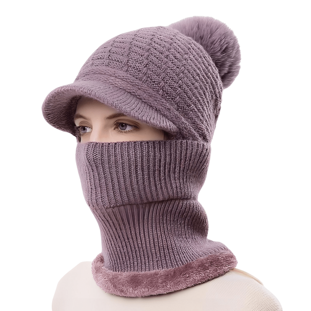 Bonnet d’hiver tricoté avec visière et protège - cou | Montelac - Montelac