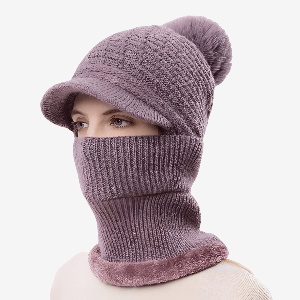 Bonnet d’hiver tricoté avec visière et protège - cou | Montelac - Montelac