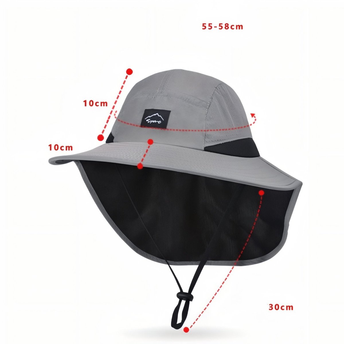 Chapeau de randonnée léger avec protection nuque | Montelac - Montelac