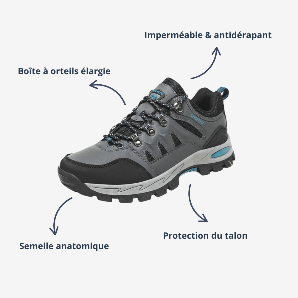 Chaussures de marche basses résistantes et imperméables pour homme - Montelac