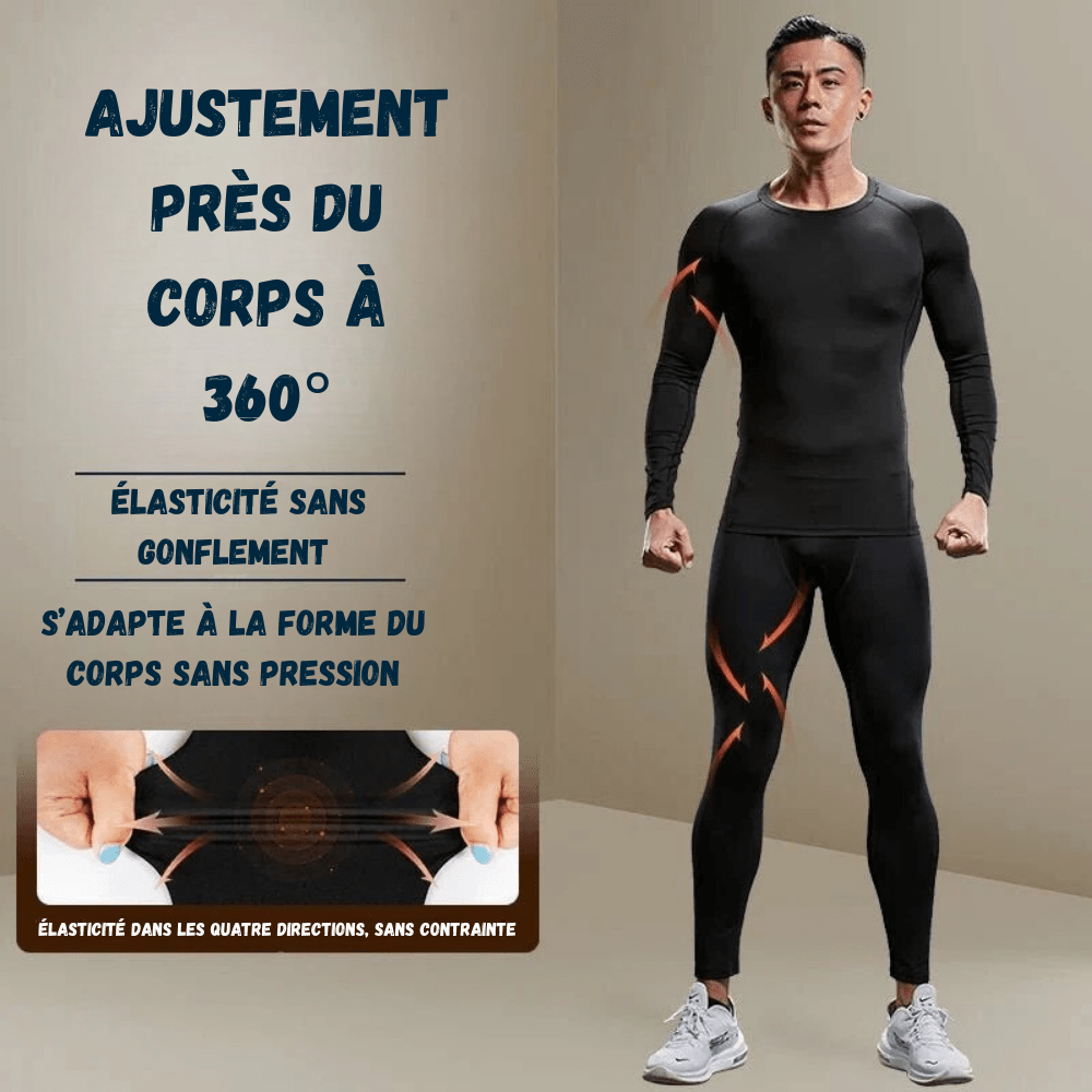 Collant thermique homme avec doublure polaire respirant | Montelac - Montelac