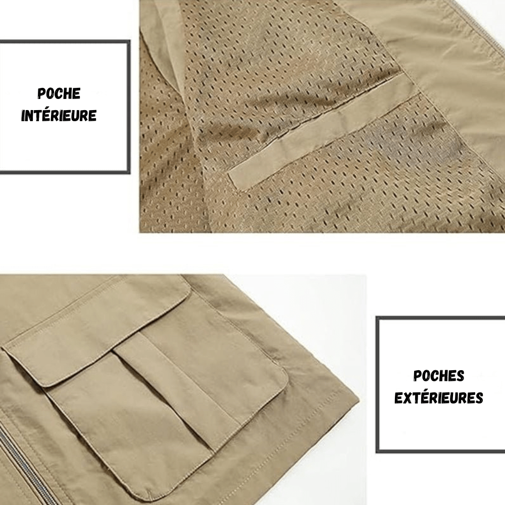 Gilet de voyage léger à séchage rapide et poches multiples | Montelac - Montelac