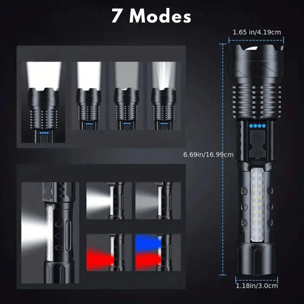 Lampe de poche LED puissante et multifonction - 5000 lumens - Montelac