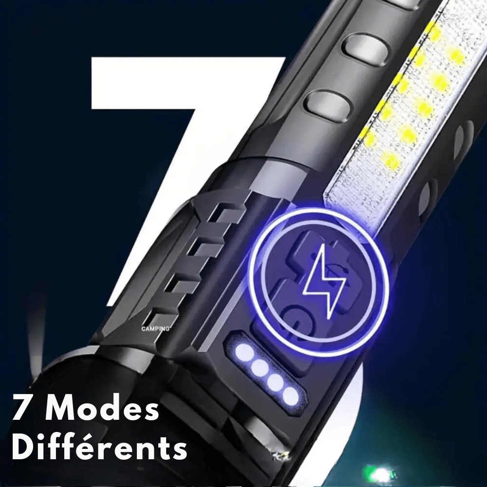 Lampe de poche LED puissante et multifonction - 5000 lumens - Montelac