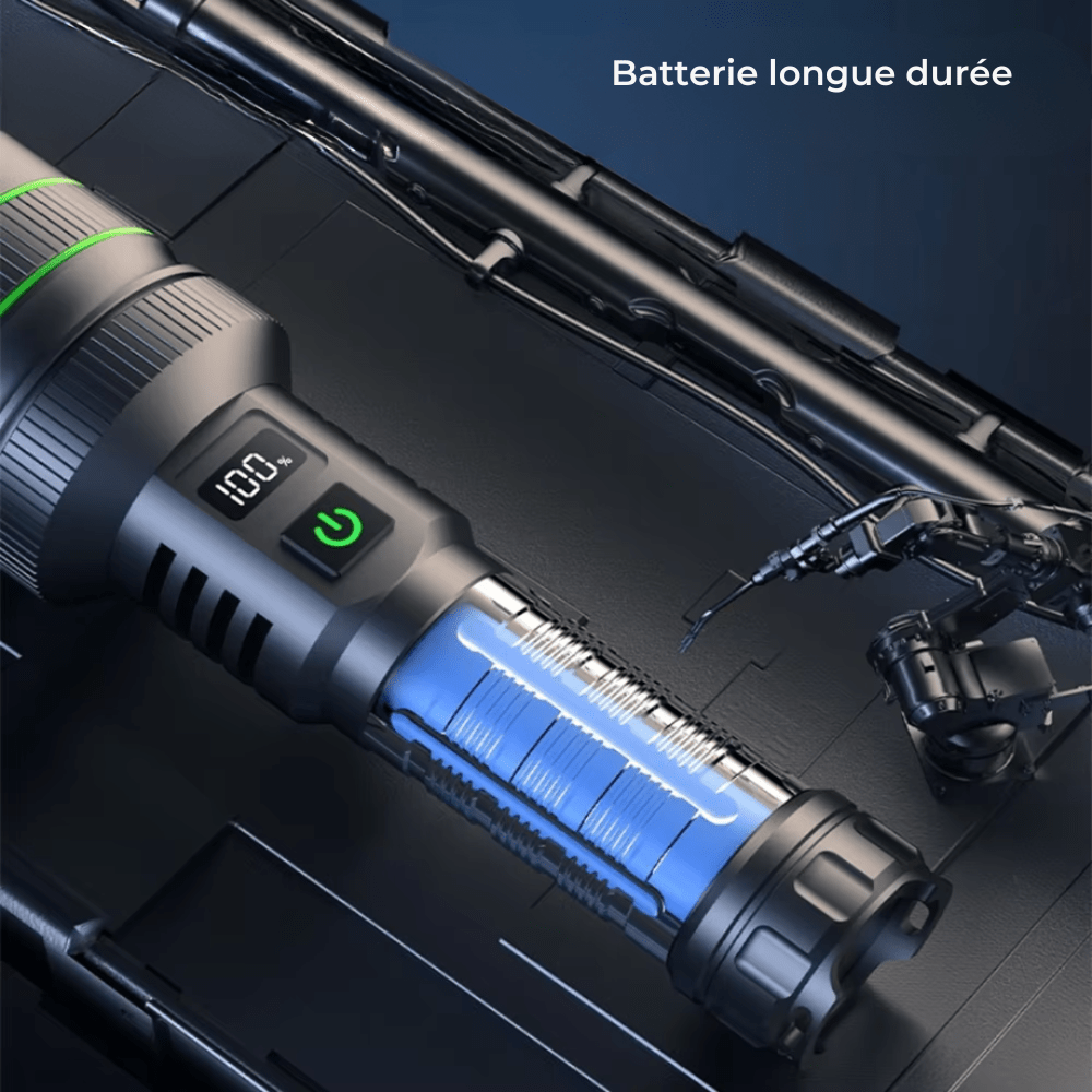 Lampe de poche LED puissante et réglable - Portée 3 km - Montelac