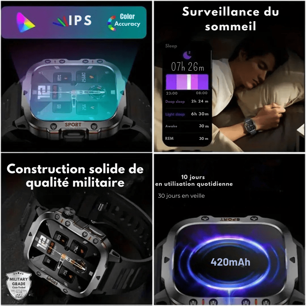 Montre connectée sportive étanche - IP68 - Montelac