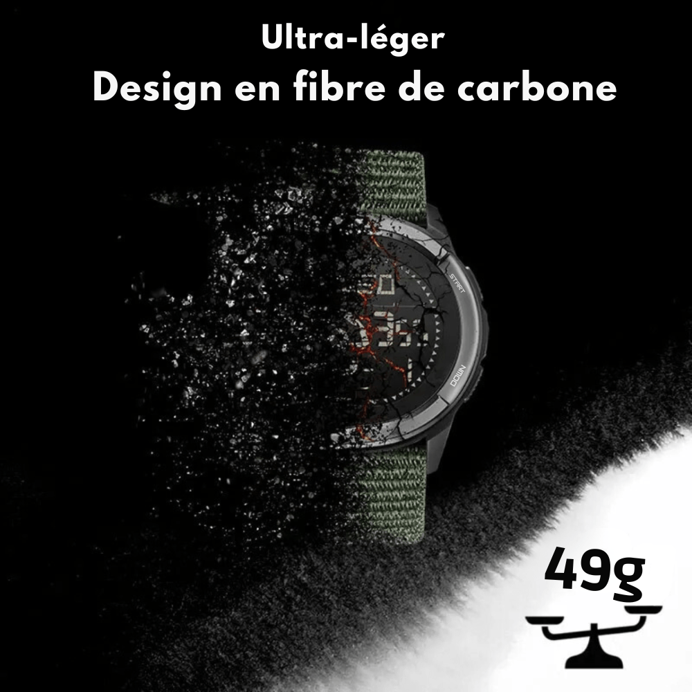 Montre outdoor légère en fibre de carbone - Étanche 50 m - Montelac