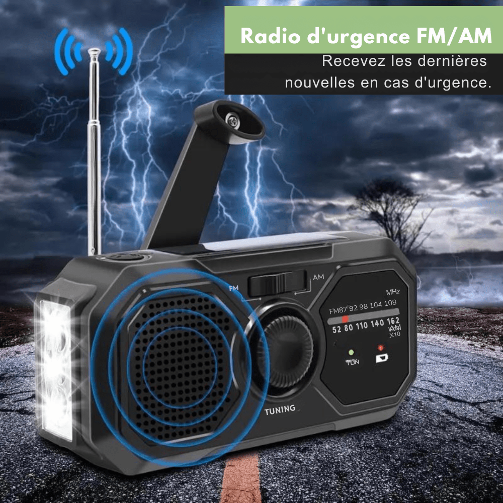 Radio d’urgence portable à énergie solaire | Montelac - Montelac