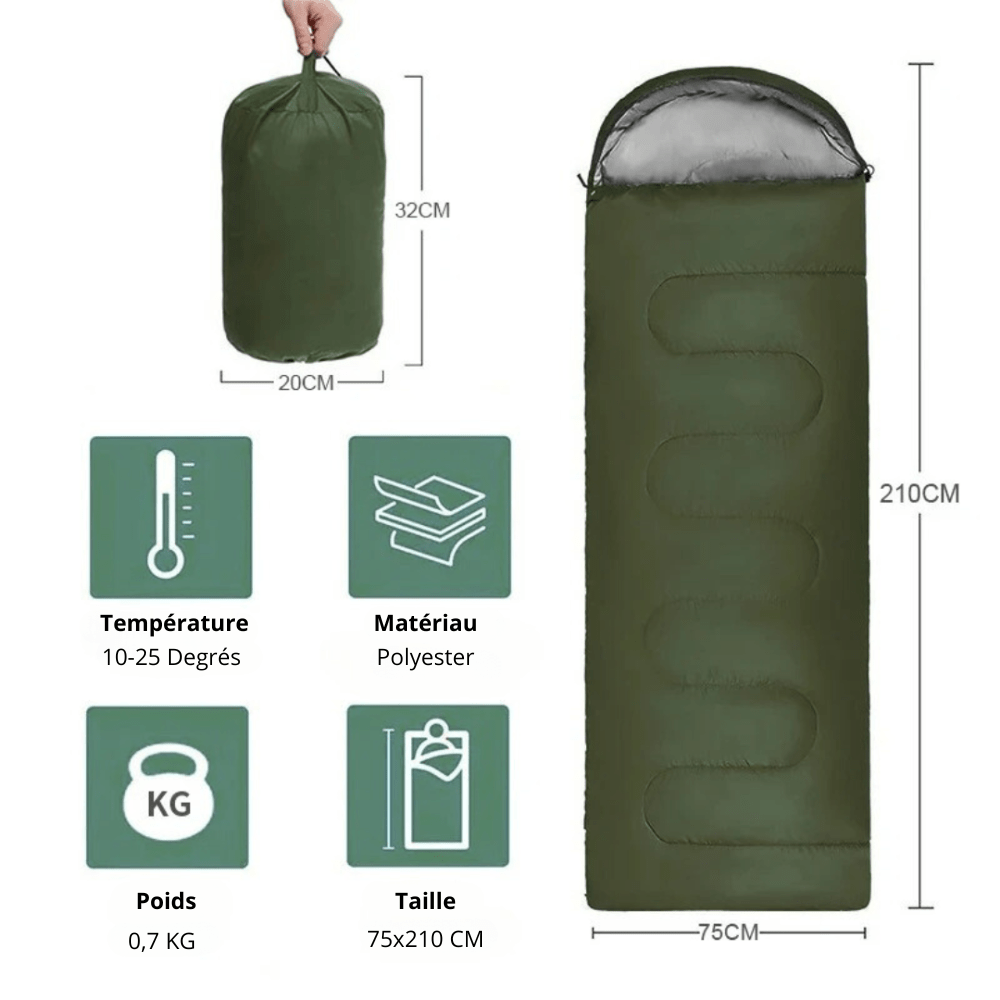 Sac de couchage léger pour camping | Montelac - Montelac