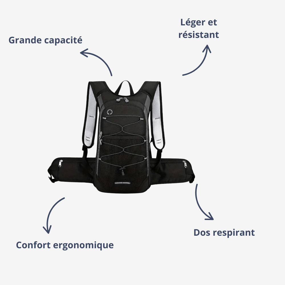 Sac de randonnée imperméable léger 27 L pour vélo et marche - Montelac