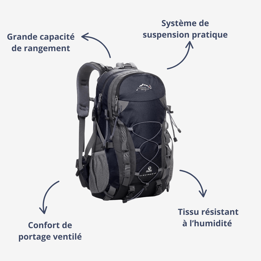 Sac de trekking 40L robuste et confortable avec dos ventilé - Montelac