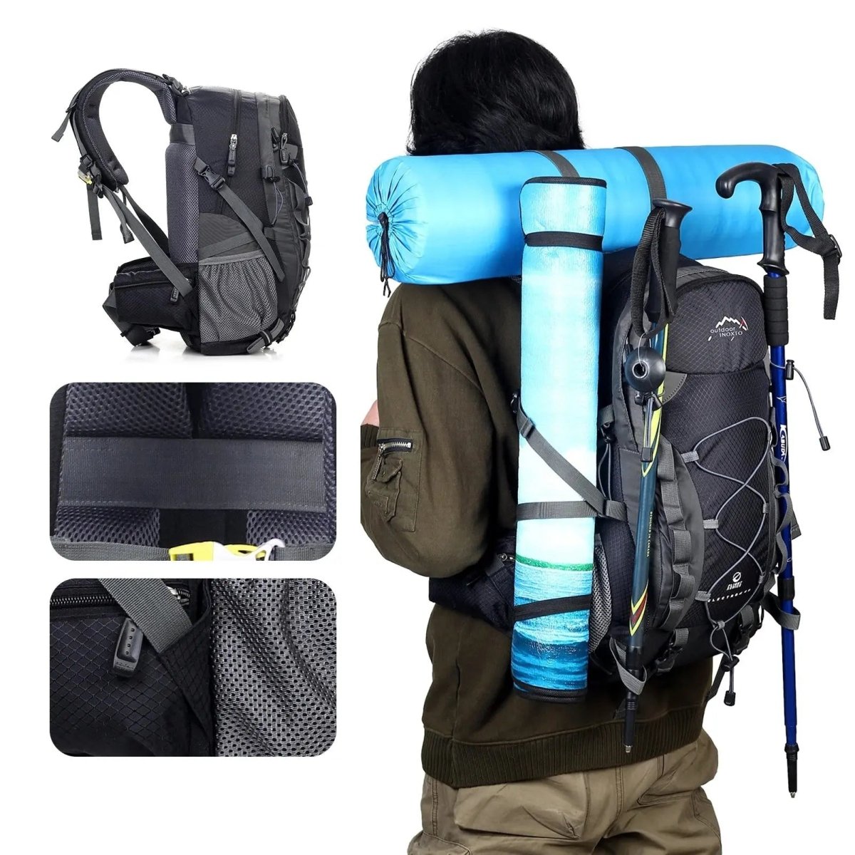 Sac de trekking 40L robuste et confortable avec dos ventilé - Montelac