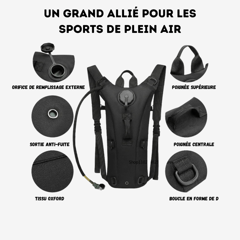 Sac d’hydratation 3L léger et résistant à l’eau | Montelac - Montelac