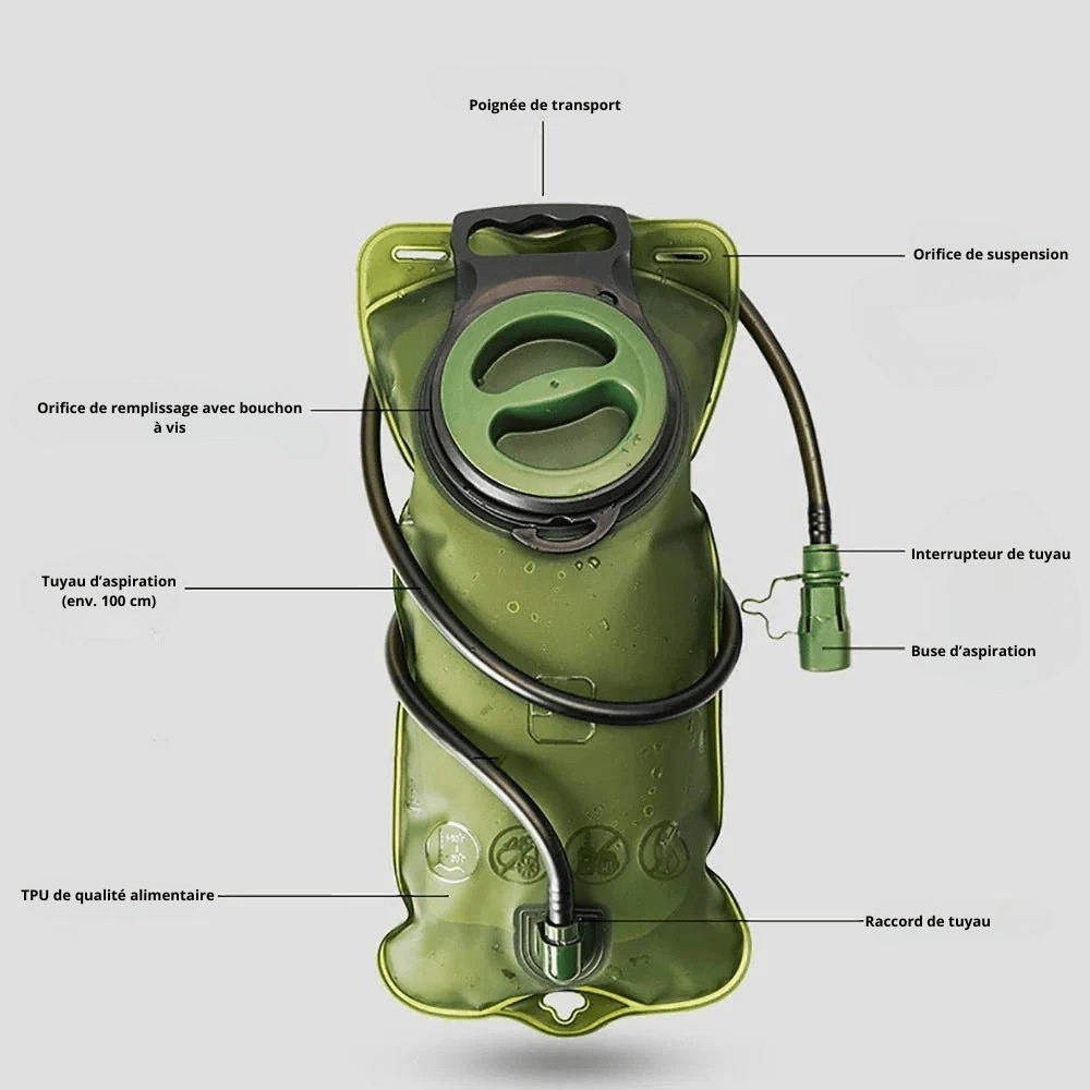 Sac d’hydratation léger avec réservoir 2 L | Montelac - Montelac