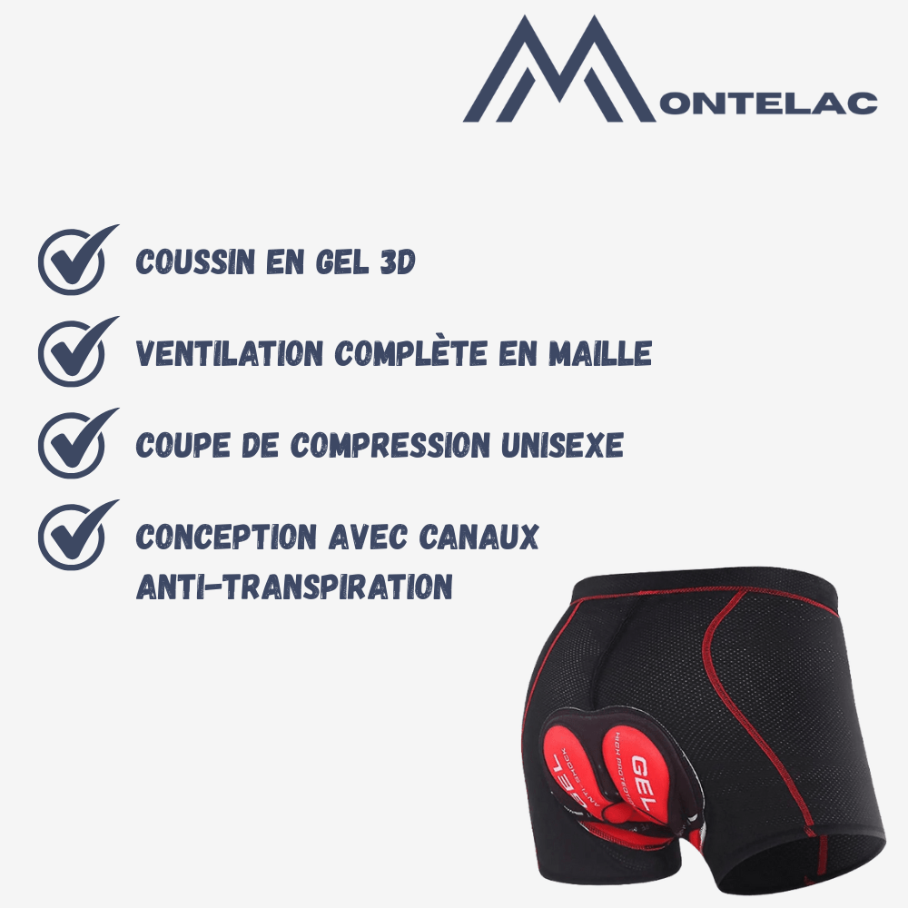 Sous - short rembourré avec insert en gel respirant | Montelac - Montelac