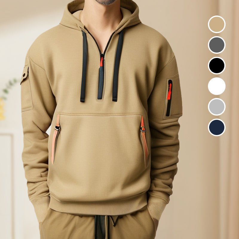 Sweat à capuche léger demi - zip respirant | Montelac - Montelac
