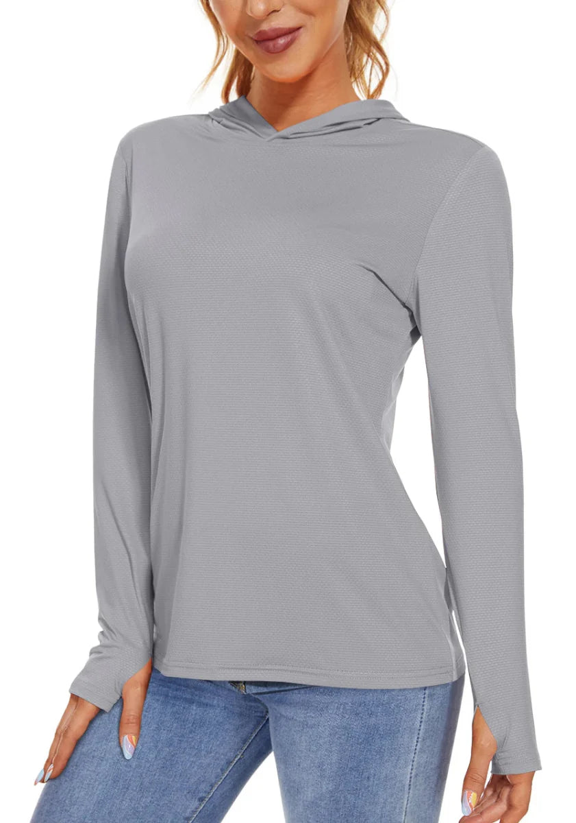 Sweat à capuche respirant à manches longues avec protection UV pour femme | Montelac - Montelac