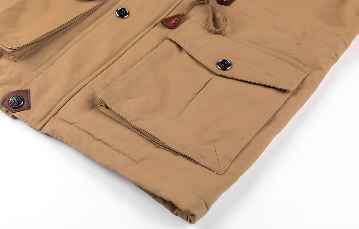 Veste de plein air isolante à capuche polaire multi - poches | Montelac - Montelac
