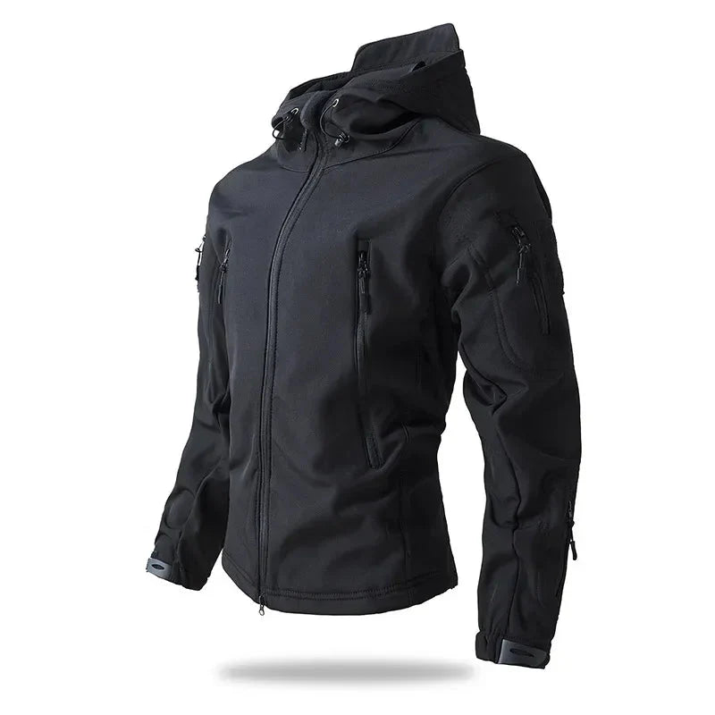 Veste de randonnée softshell coupe-vent doublée polaire homme