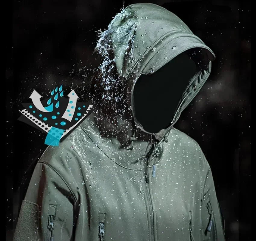 Veste de randonnée softshell coupe-vent doublée polaire homme