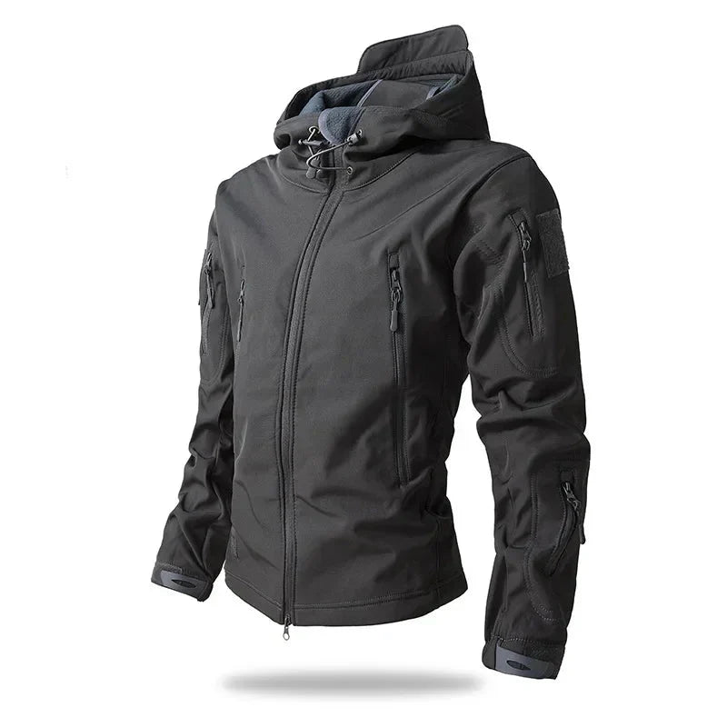 Veste de randonnée softshell coupe-vent doublée polaire homme