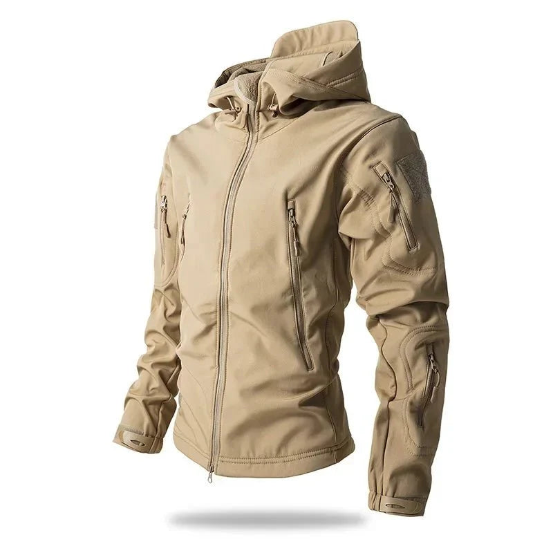 Veste de randonnée softshell coupe-vent doublée polaire homme