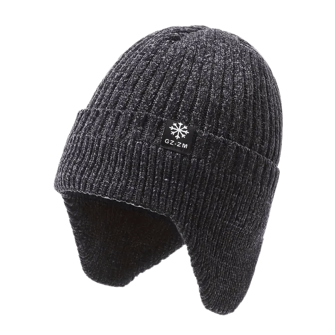 Bonnet d’hiver tricoté doublé polaire avec couvre - oreilles - Montelac