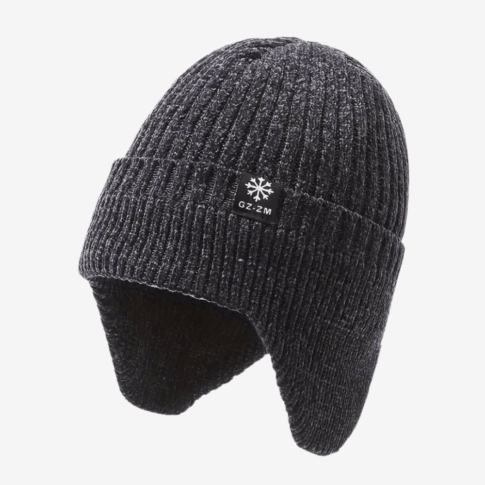Bonnet d’hiver tricoté doublé polaire avec couvre - oreilles - Montelac
