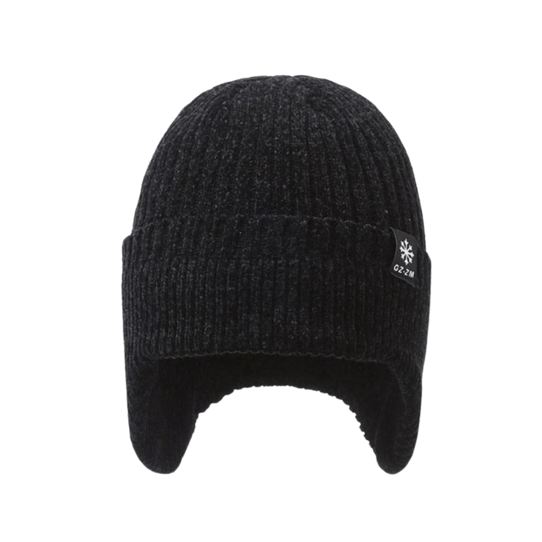 Bonnet d’hiver tricoté doublé polaire avec couvre - oreilles - Montelac