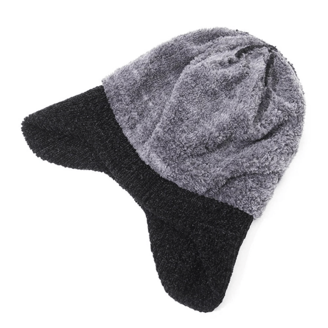 Bonnet d’hiver tricoté doublé polaire avec couvre - oreilles - Montelac