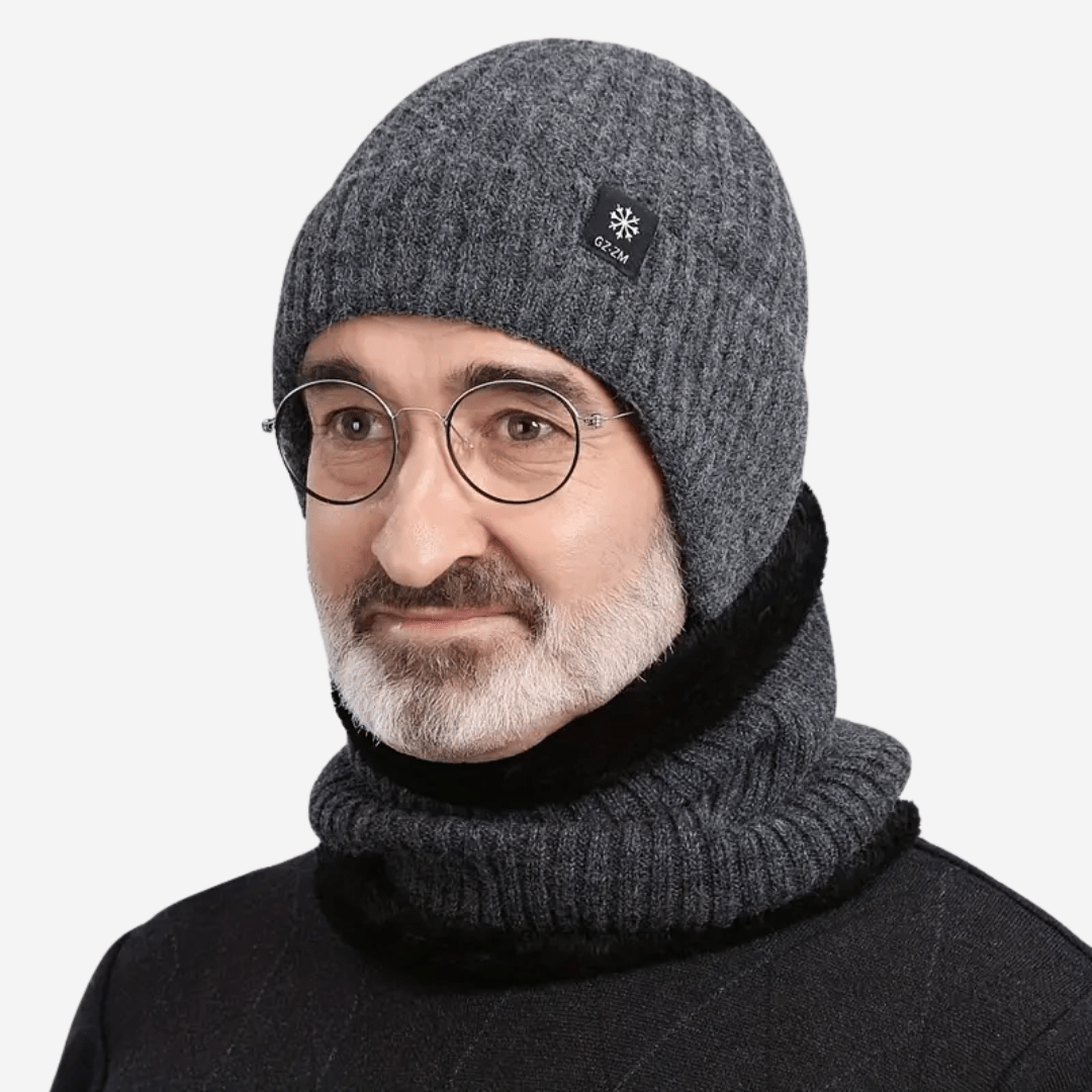 Bonnet d’hiver tricoté doublé polaire avec couvre - oreilles - Montelac