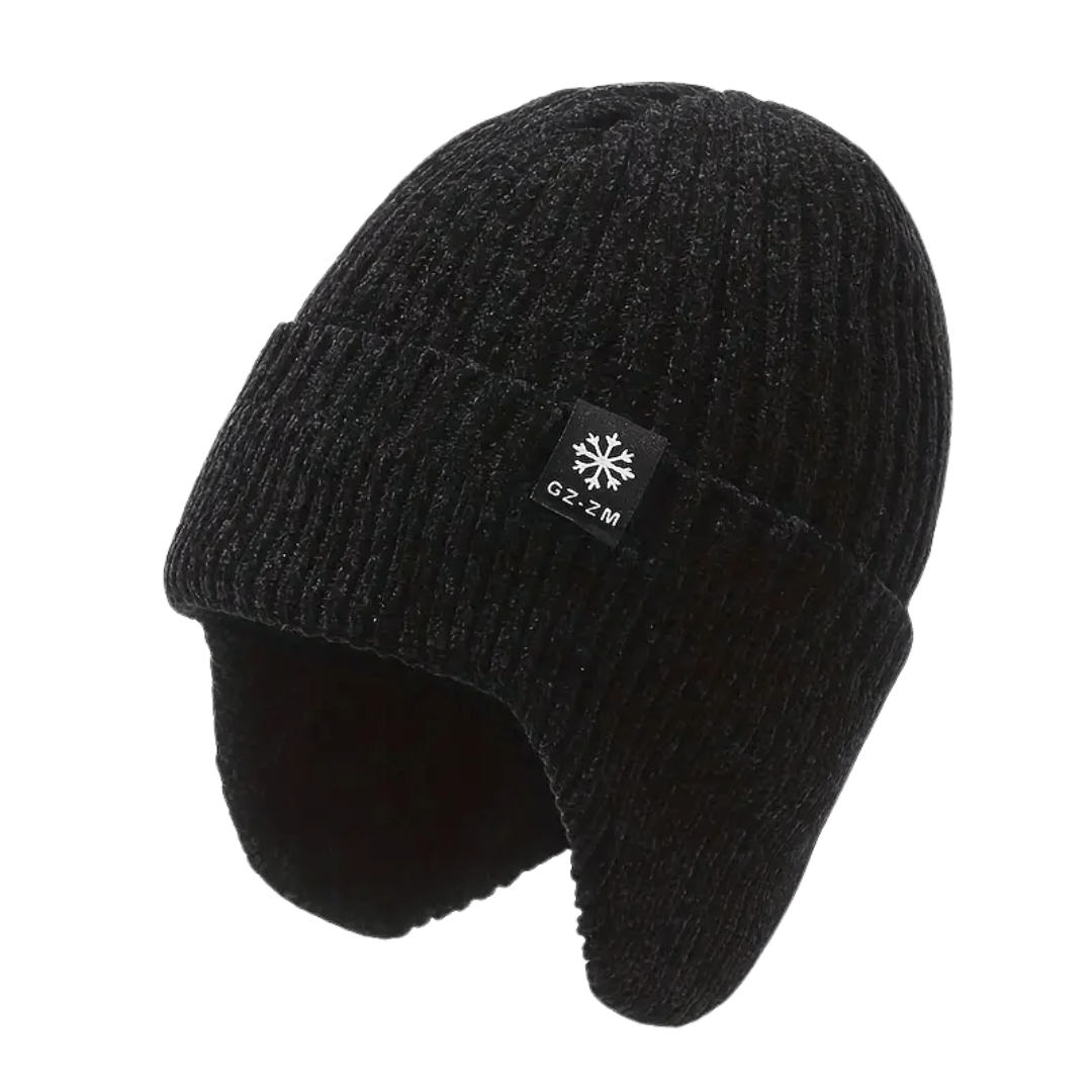 Bonnet d’hiver tricoté doublé polaire avec couvre - oreilles - Montelac
