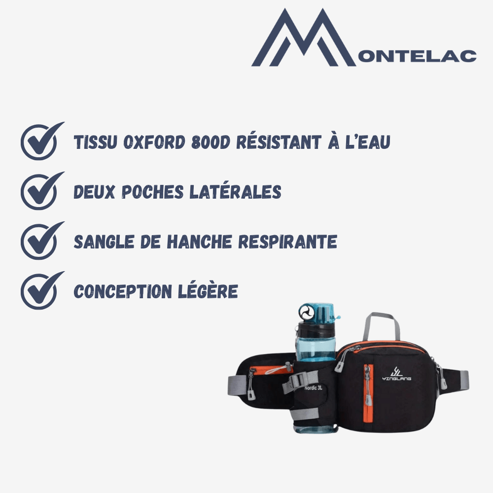 Ceinture de randonnée légère avec porte - gourde amovible - Montelac