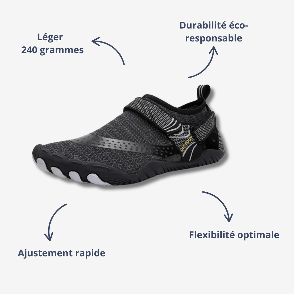Chaussures minimalistes légères avec bride réglable et semelle souple - Montelac