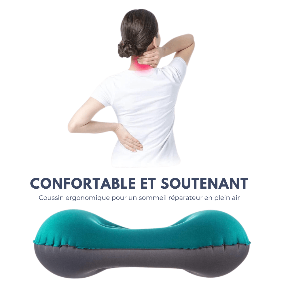Coussin de camping gonflable léger - Compact et ergonomique - Montelac