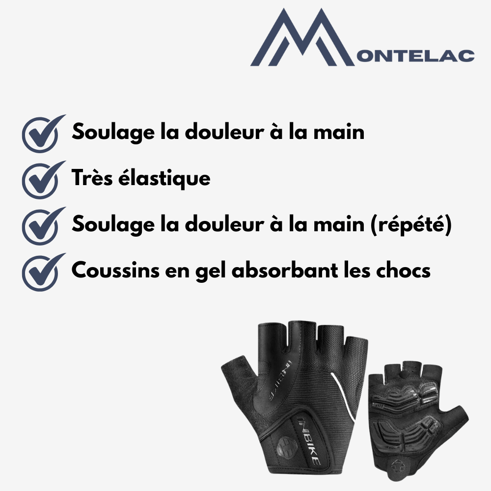 Gants de cyclisme respirants avec rembourrage en gel - Montelac