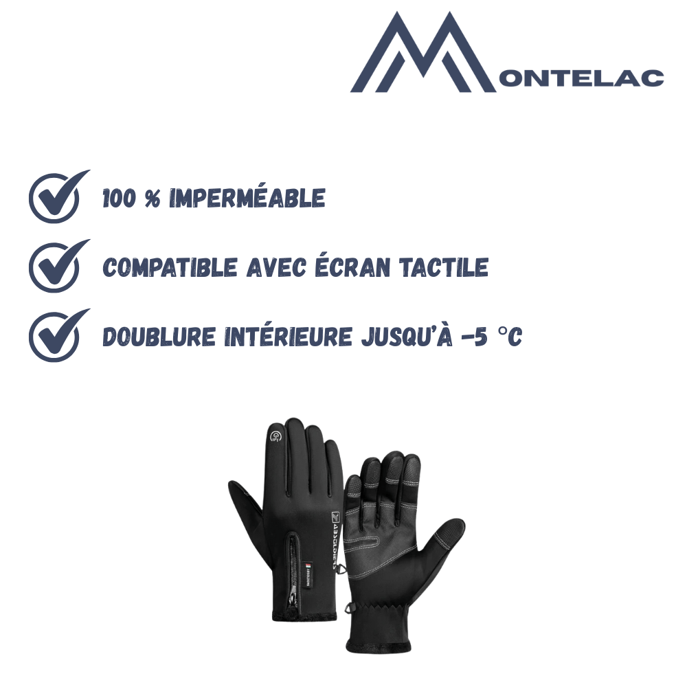 Gants d’hiver imperméables avec prise antidérapante | Montelac - Montelac