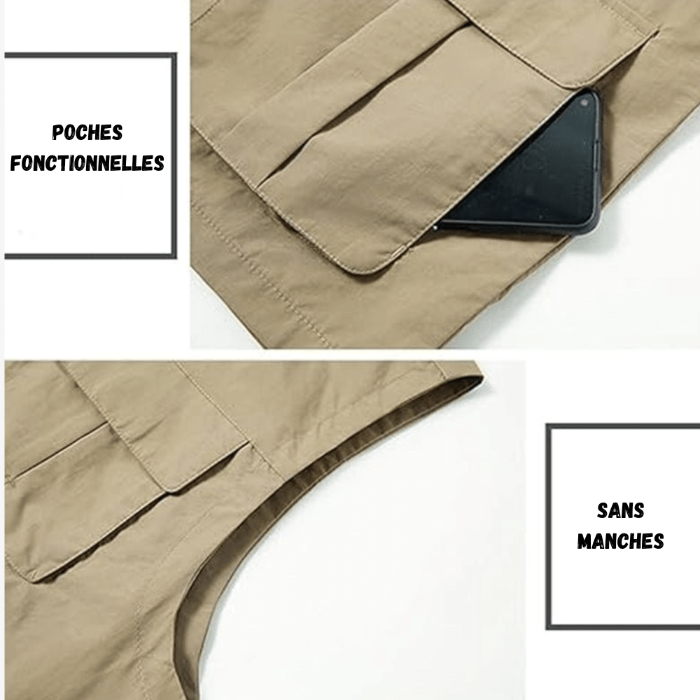 Gilet de voyage léger à séchage rapide et poches multiples | Montelac - Montelac