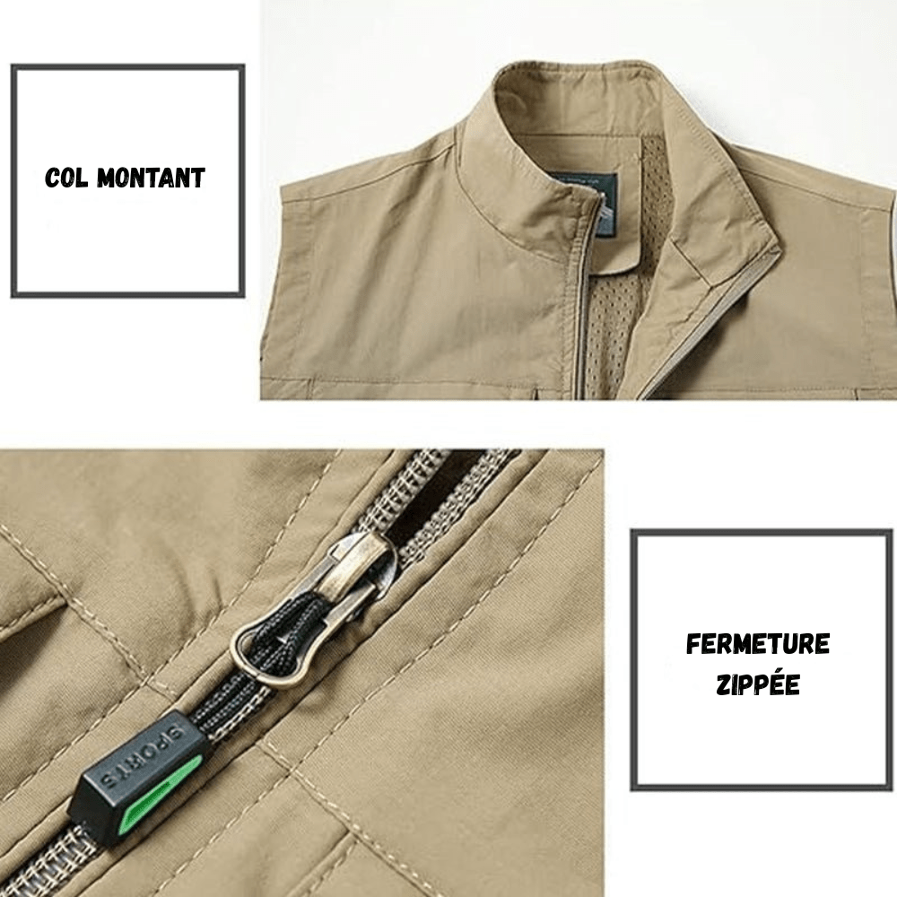 Gilet de voyage léger à séchage rapide et poches multiples | Montelac - Montelac