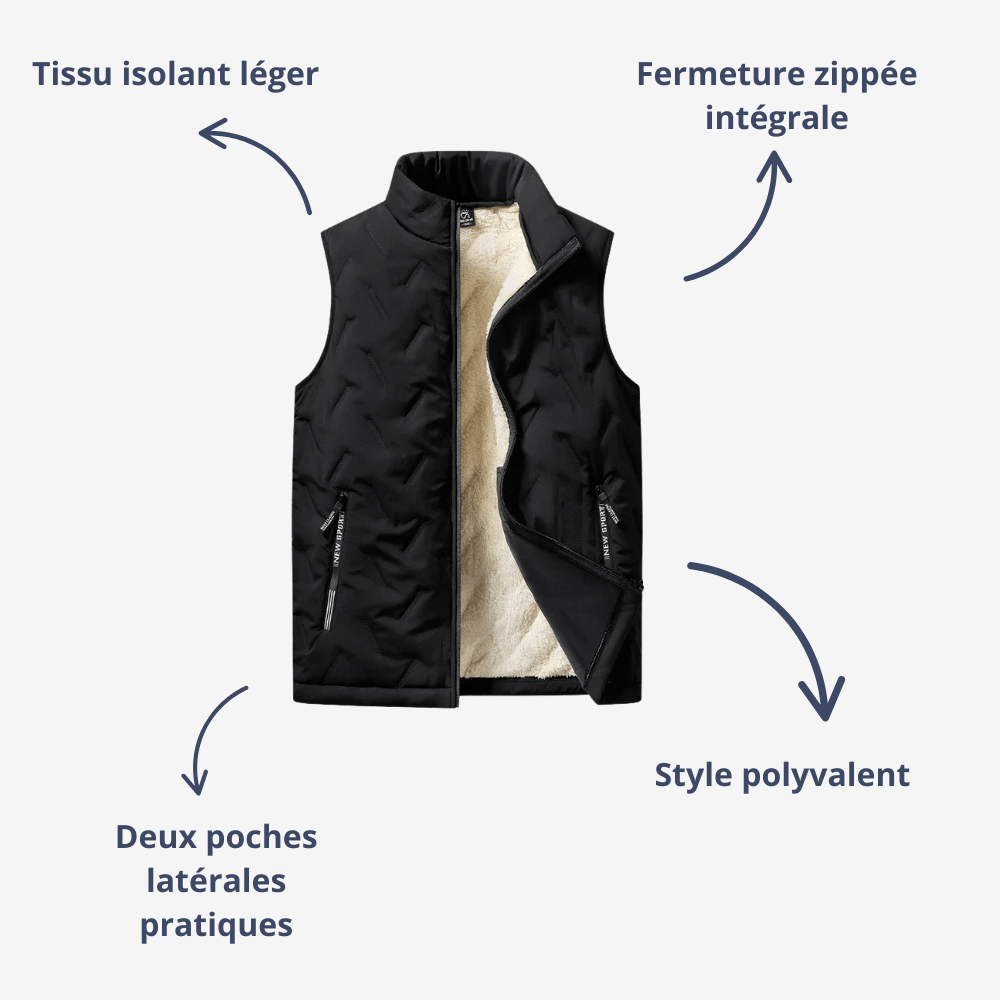 Gilet zippé sans manches léger pour homme | Montelac - Montelac