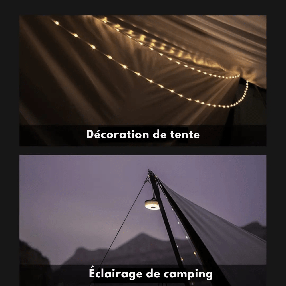 Guirlande lumineuse LED enroulable - Étanche et rechargeable - Montelac
