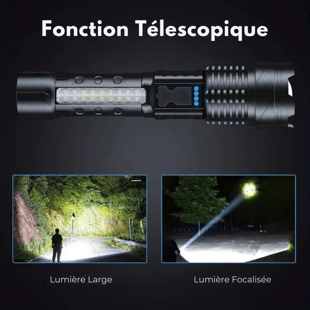 Lampe de poche LED puissante et multifonction - 5000 lumens - Montelac