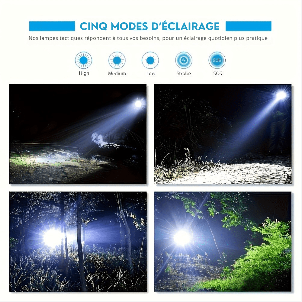 Lampe torche tactique légère réglable | Montelac - Montelac