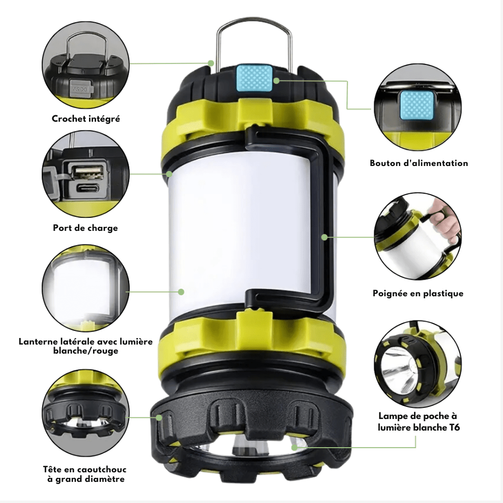 Lanterne d’urgence LED rechargeable multifonction | Montelac - Montelac