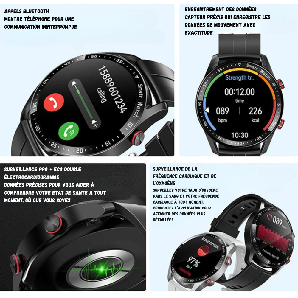 Montre connectée multifonction étanche légère | Montelac - Montelac