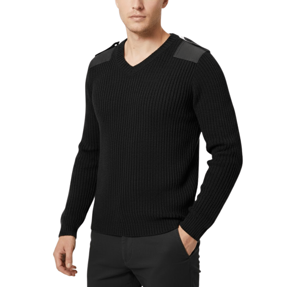 Pull côtelé à manches longues avec détails épaules | Montelac - Montelac