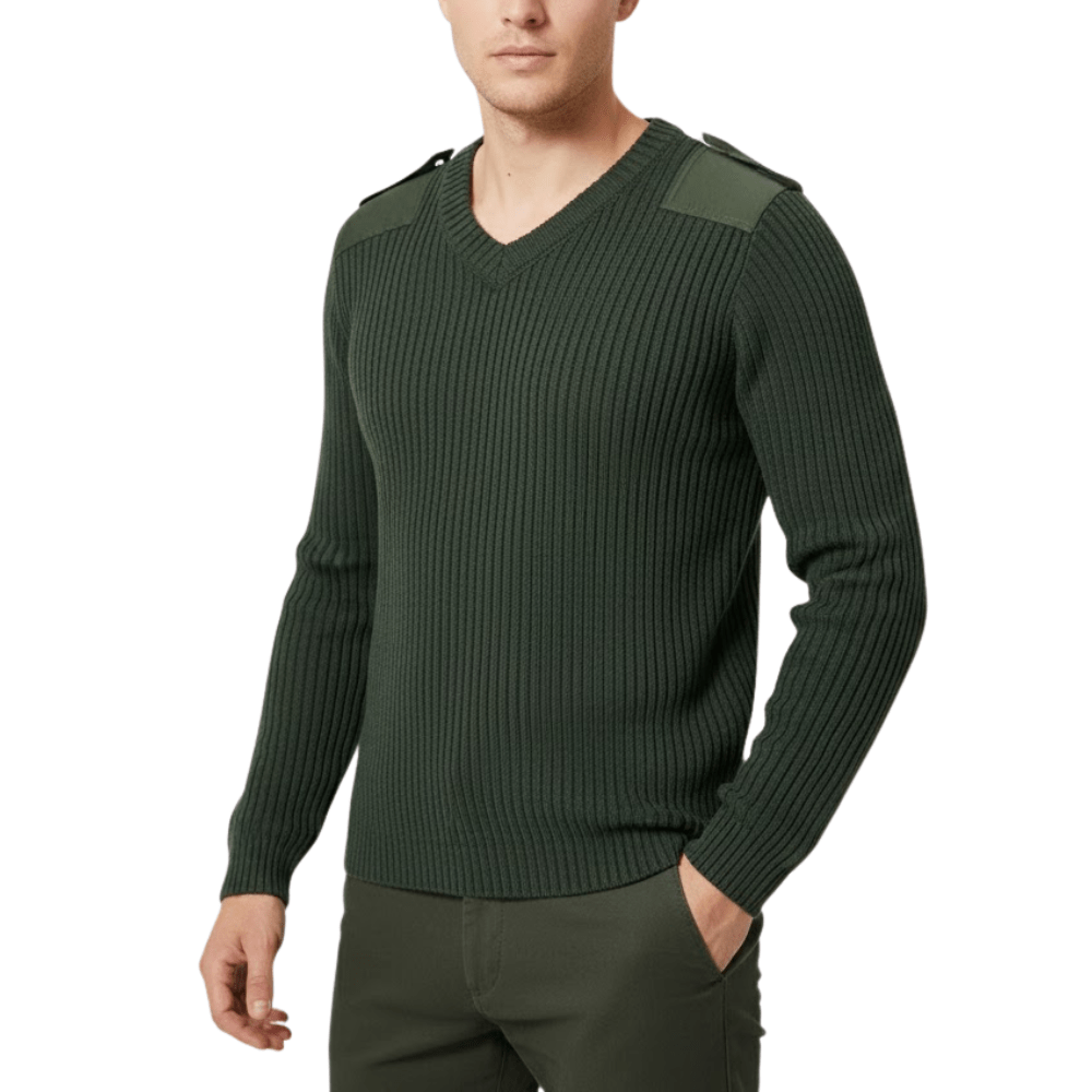 Pull côtelé à manches longues avec détails épaules | Montelac - Montelac